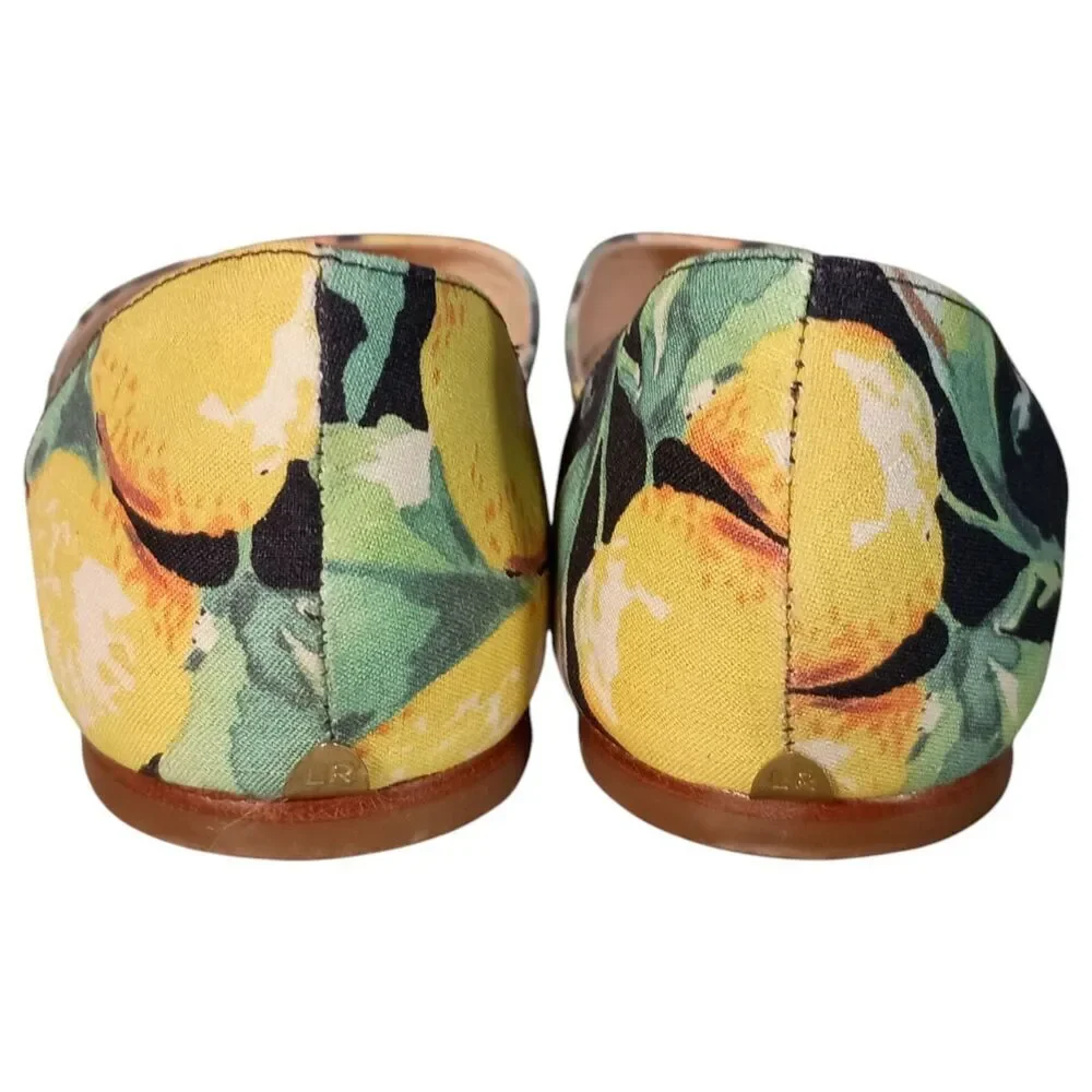 Loeffler Randall D-Orsay Ballet Flats Citrus Fruit Textile Pointed Toe Womens 9